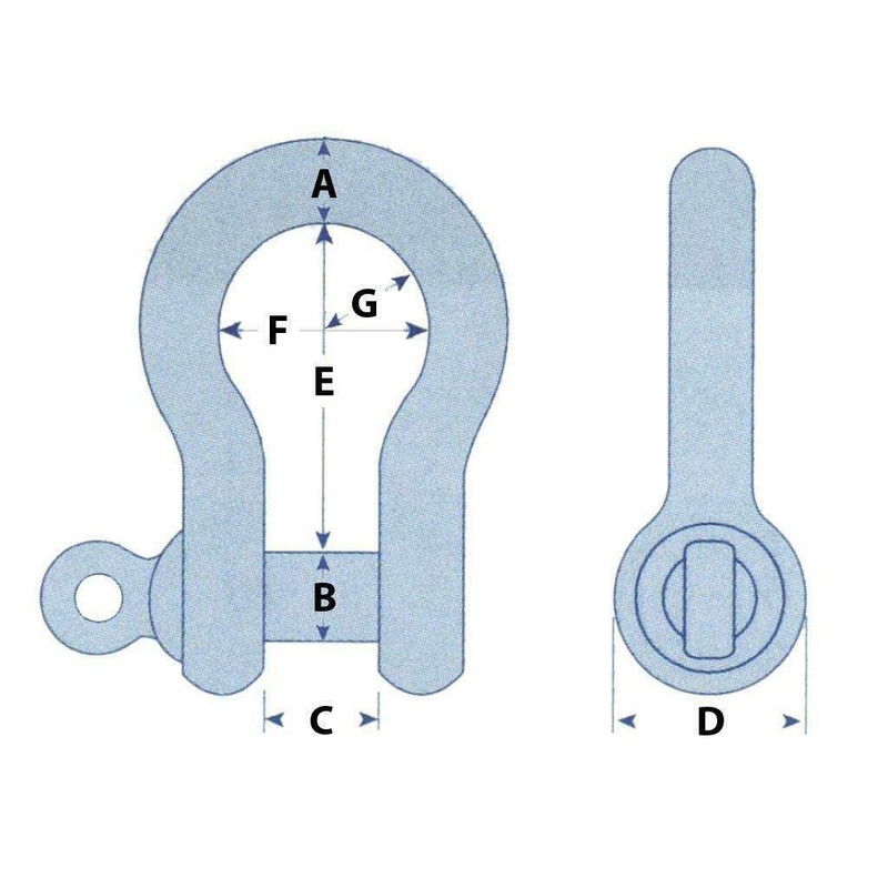 Secure Fix Direct 16mm Bow Shackle With Screw Collar Pin