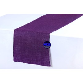 MDS 10 PCS 100% Natural Burlap Table Runners 12 x 72 Inch Rustic Farmhouse Country Vintage Boho Jute Runner for Wedding Home BBQ's Coffee Tea Party Dinning Table Decorations - Purple