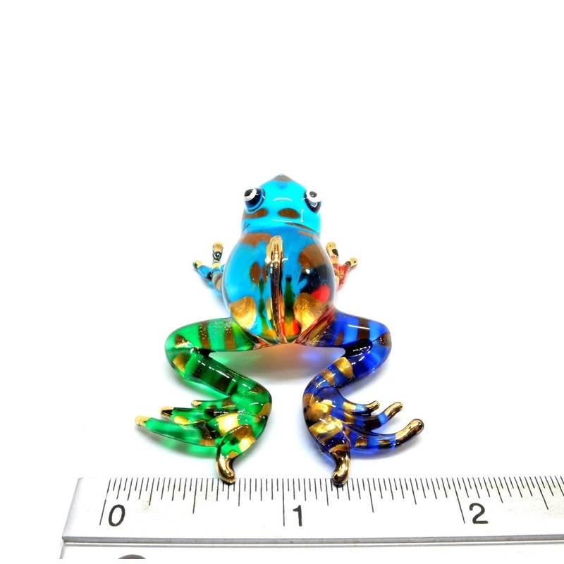 Handmade Frog Art Glass Blown Reptiles Animal Figurine