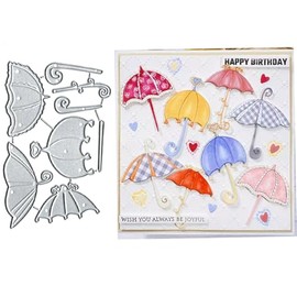 4Pcs Umbrellas Frame Metal Die Cuts Dies Stencil, 4Pcs Umbrellas Frame Cutting Dies Cut Stencils DIY Scrapbooking Cards Photo Album Craft Embossing Paper Dies for Album Card Scrapbooking Making