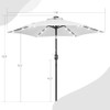 Dull Black Outdoor Market Patio Umbrella With Solar Lights 7.5