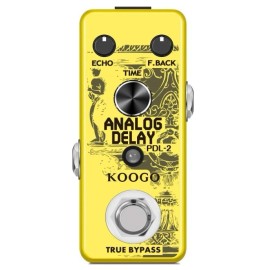 Koogo Analog Delay Mini Pedal Koogo Guitar Effect True Bypass 300 Series Black Yellow