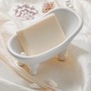 1piece 5.6" White Ceramic Mini Bathtub Soap Dish Small Planter