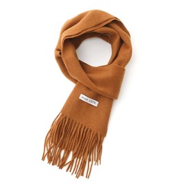 linişte 100% Pure Wool Scarf - Men and Women Winter Warm Soft Luxurious Solid Colors Gift Box Camel