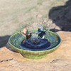Solar Fountain Ceramic Bird Bath,Bird Bath for Ourside,Outdoor Fountain Bird