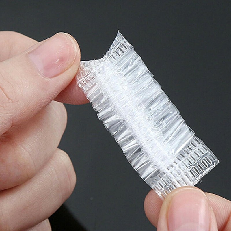 100pcs Disposable Transparent Ear Cover Sleeve Bath Shower Salon Hair
