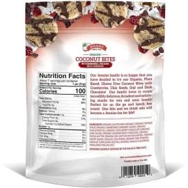 Jennies  Organic Coconut Bites With Cranberries Chia Seeds Goji And Chocolate  5