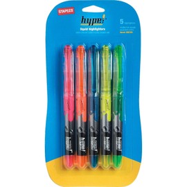 STAPLES Hype! Liquid Highlighters, Chisel Tip, Assorted, 15/Carton (34657-CCVS)