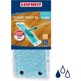 Leifheit Wischbezug Clean Twist XL super soft für sensible Böden, Bodenwischer Ersatzbezug mit Spezialfasern, Wischmopp Ersatzbezug für minimale Wasseraufnahme, ideal für Parkett, Laminat und Kork