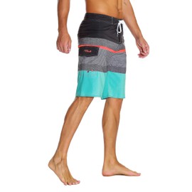 Nonwe - Pantalones cortos deportivos de secado rápido para hombre con forro, Gris (Gray Striped), 42