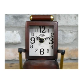 Barber's Chair Novelty Desk Clock | Brown
