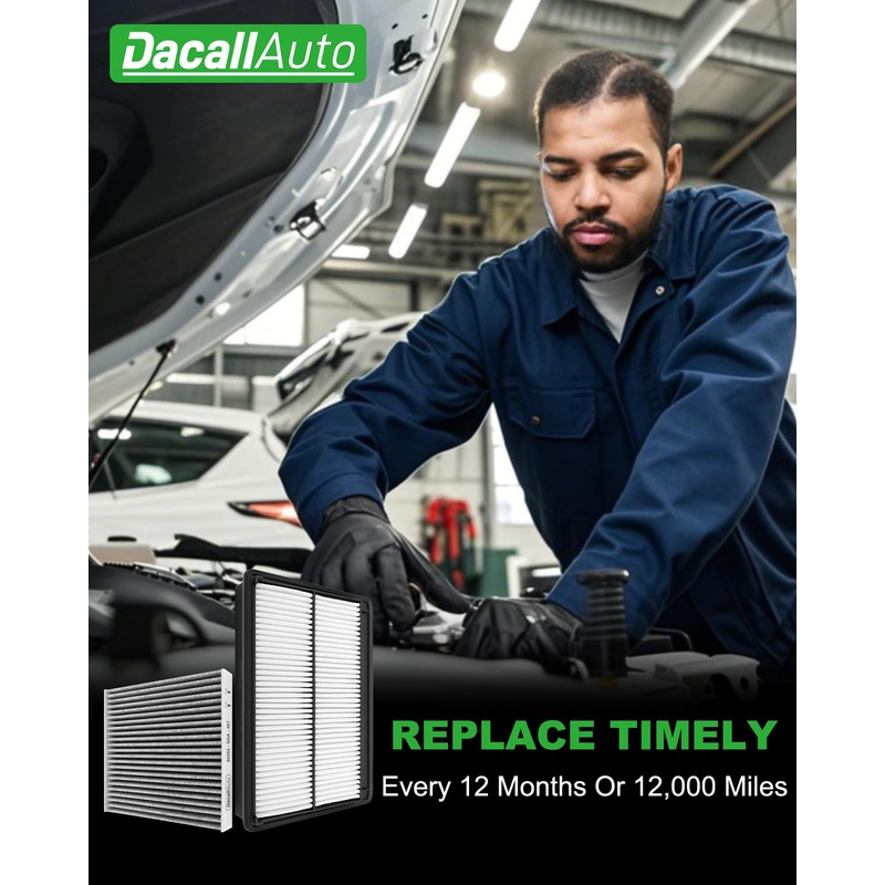 Dacall Activated Carbon Cabin & Engine Air Filter Set fit