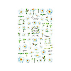Daisy Flowers Nail Stickers Sunflower Flower Leaf Avocado Extra Thin Nail Decals Xf3330 Nail Wraps Stickers Manicure Supplies for Women Nails Full Long Lasting Easy Apply and Remove
