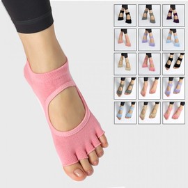 HL] Non-Slip Backless Toe Yoga Socks Pilates 09. Open Toe (Black)/ONESIZE 2ea