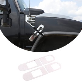 Compatible with Hummer H2 2003-2009 Hood Latch Base Covers, Stainless Hood Latch Base Decorative Frame Kit Accessories, 4PCS