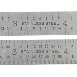 HHIP 4906-0163 3R Flex Rule, Graduations 1/32, 1/64, 10ths & 50ths, 12" Length X 1/2" Width