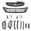 ROKY 10PC For Elantra 2011-2013 Front Chrome Grille Mesh Fog