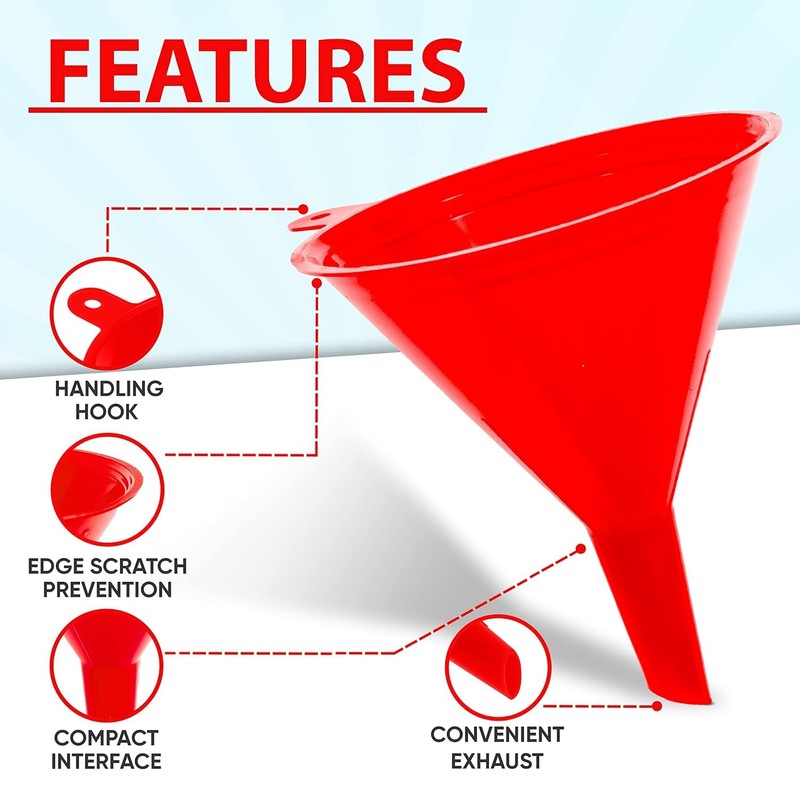 Liqvee Funnel Red in 4 Different Sizes (122, 101, 76