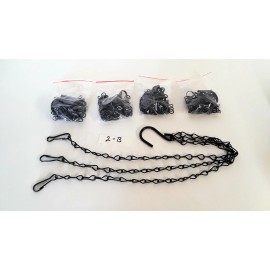 Austram Lot of 5- 20" Hanging Flower Pot Chain, 3 Point/ Hooks