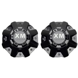 XM Xtreme Mudders 2 Pack 320L203 XM Xtreme Mudder Black & Chrome Wheel Center Cap