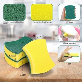 Kitchen Cleaning Sponges, 24 Pack Eco-Friendly Non-Scratch Dish Sponges, Heavy Duty Scrub Sponges for Kitchen, Dishwashing, and Household Cleaning