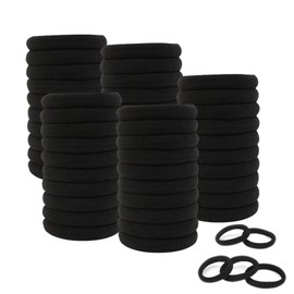 ILamourCar Hair Bands For Women, 50 Pack Soft Hair Ties No Damage, Seamless Hairbands for Thick Curly Hair, Ponytail Holders Hair Accessories for Women (Natural Colour)