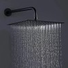 Regadera De Pared Acero Inoxidable Negra Mate 20cm Cuadrada Con
