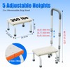 Step Stool with Handles for Elderly-Bed Stools with Adjustable Handrails