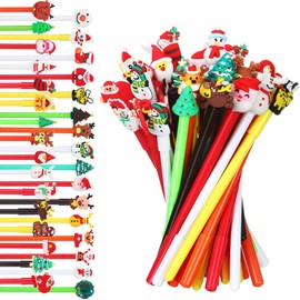 Qilery 100 Pcs Christmas Pens Gifts Bulk for Coworkers Adults Xmas Ballpoint Pen Ink Pen Holiday Pens Christmas Favors Christmas Giveaways for Adults Office School Party Supply(Multi Style)