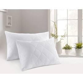 Adam Home Quilted Pillow Protectors 2 Pack (50 x 75 CM) - Soft Poly Cotton Zippered Pillow Cases – Durable, Breathable & Comfortable