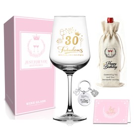 BAJIAOREN 30TH Birthday Gifts for Women Funny,Fabulous 30th Wine Glass Set