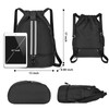 Ninonly Knapsack, Gym Sack, Large Capacity, Waterproof, Lightweight, Foldable, Separate