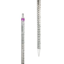 Kashi Scientific 25mL Sterile Serological Pipette Individually Wrapped, Standard Serological Pipettes, Bulk PS Glass Pipettor 25 mL [Pack of 100]