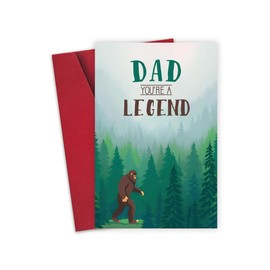 Detuca funny father's day card/birthday card for dad/legend sasquatch