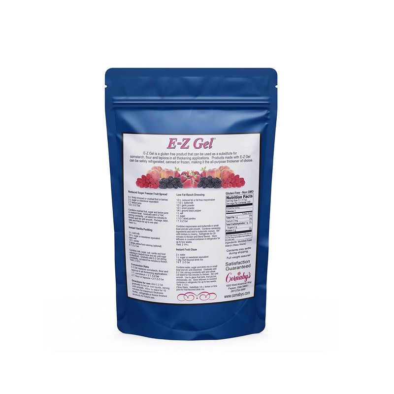 Cornaby's E-Z Gel Instant Food Thickener, 16oz. Gluten-Free, Non-GMO, All-Natural,