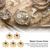 5 Pcs Professional Watch Crown Parts Gold Steel Wrist Watch