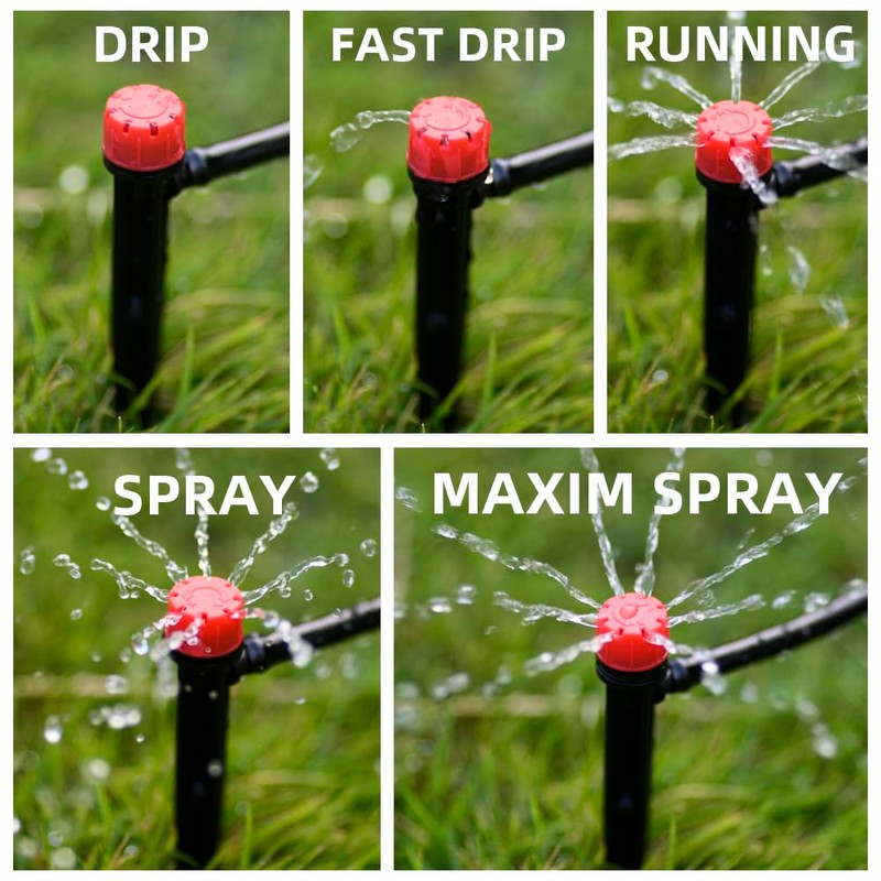 25Pc 8 Holes Drip Irrigation Emitters Sprayer Adjustable Micro Sprinkler