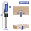 Vesery 4Pcs 1/4'' Shank Flush Trim Router Bit Bottom Bearing