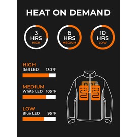 ORORO Men's Heated Jacket with Battery, Heated Coat with Detachable Hood (Charger Not Included) (Black, M)