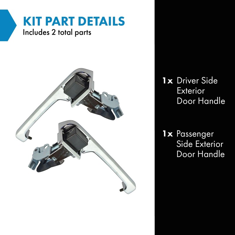 TRQ Left and Right Exterior Door Handle Set Drivers Side