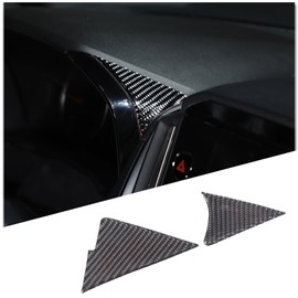 Soft 3D Real Carbon Fiber Car Instrument Panel Decoration Both Side Sticker Trim Decor Trim Kit Compatible with Subaru WRX 2022 2023 Interior Decoration Accessories (Black)