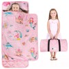 Toddler Nap Mat with Removable Pillow, 100% Cotton with Microfiber