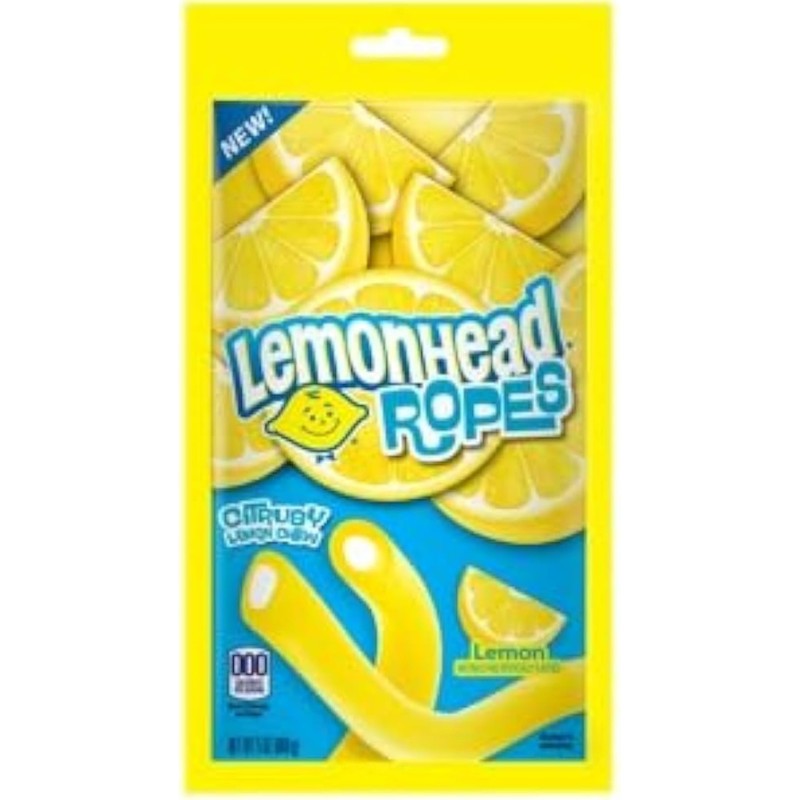 Lemon Ropes - Soft Chewy Candy, Sweet and Sour Lemon
