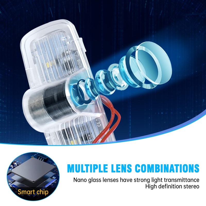 2 Pack LED Car Door Projector Courtesy Lights Ghost Shadow