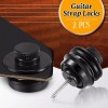 Facmogu 2PCS Black Guitar Strap Locks, Dual Design Strap Retainer