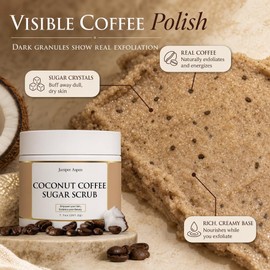 Exfoliante corporal de azúcar, café y coco, exfoliante de azúcar que hace espuma para hidratar y exfoliar la piel.