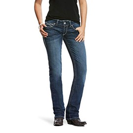 Ariat Women's R.E.A.L Mid Rise Straight Jean, Ivy Dresden, 32 R