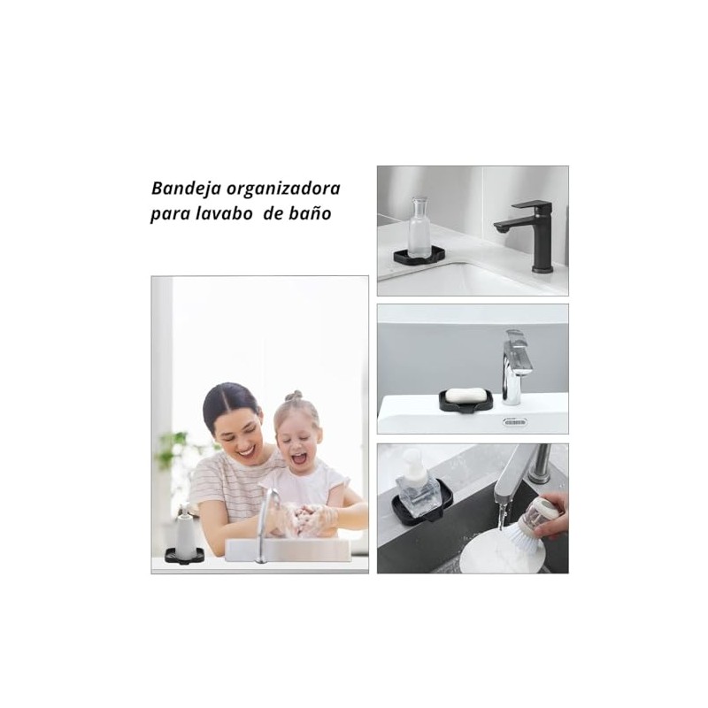 Timotech Jabonera para Baño con Boquilla de Drenaje, Soporte de