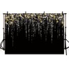 SENDY 10x7ft Black and Gold Party Photo Backdrop for Girls