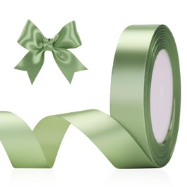 G2PLUS G2PLUS Sage Green Stain Ribbons, 20mm Gift Wrap Ribbon, 22M Ribbons for Gift Wrapping, Christmas Day Decorative Ribbon, Thick Fabric Ribbon, Gift Wrapping Ribbon for Crafting, Wedding Party Decoration